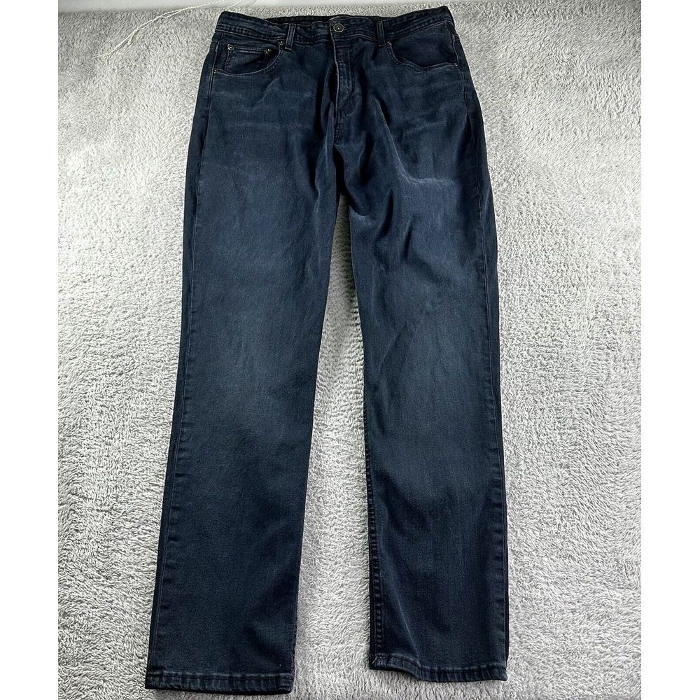 Rye Jeans Mens‎ 36x34 (Fits 35x32.5) Athletic Navy Blue Stretch Straight Dark